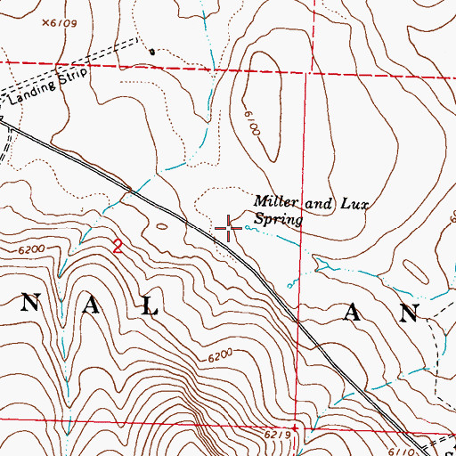 Topographic Map of Miller and Lux Spring, NV