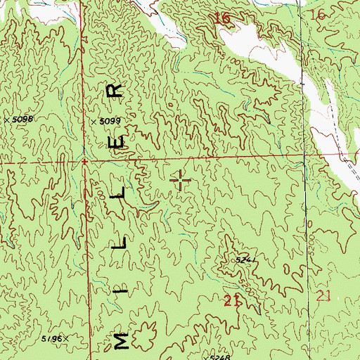 Topographic Map of Miller Bench, NV