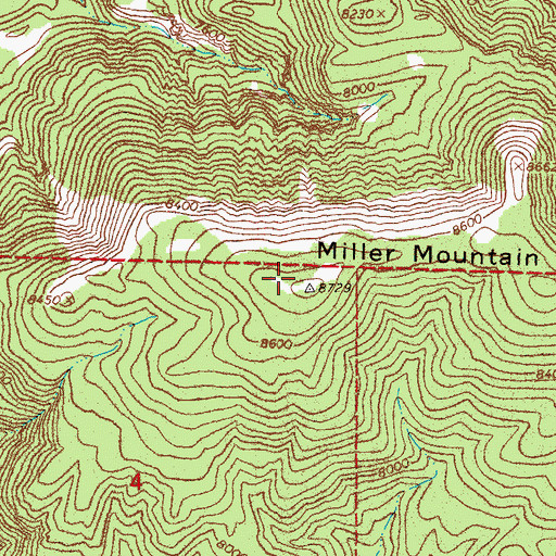 Topographic Map of Miller Mountain, NV