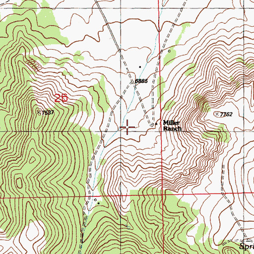 Topographic Map of Miller Ranch, NV
