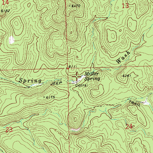 Topographic Map of Miller Spring, NV