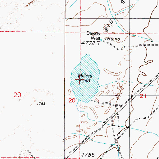 Topographic Map of Millers Pond, NV