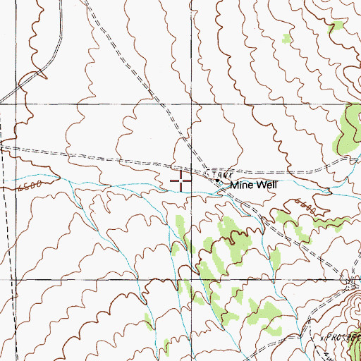 Topographic Map of Mine Well, NV