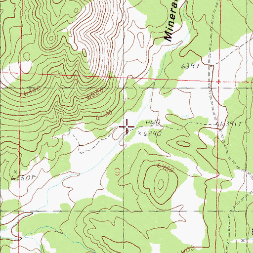 Topographic Map of Mineral Valley, NV