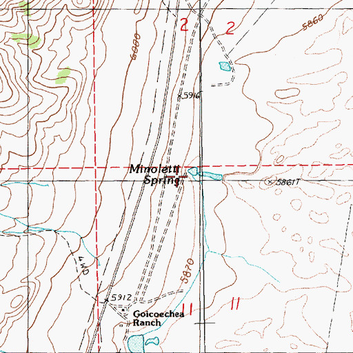 Topographic Map of Minoletti Spring, NV