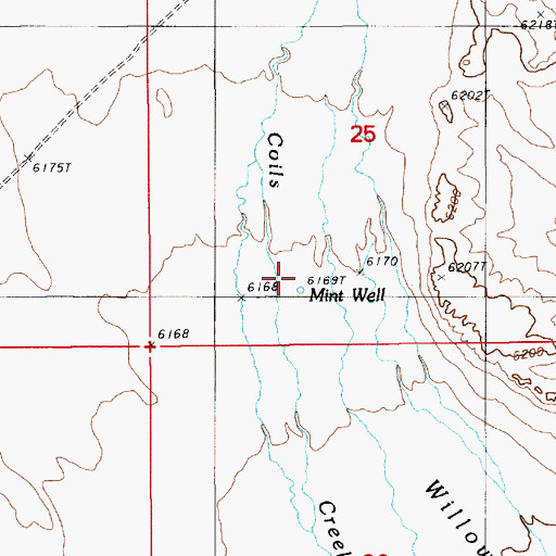 Topographic Map of Mint Well, NV