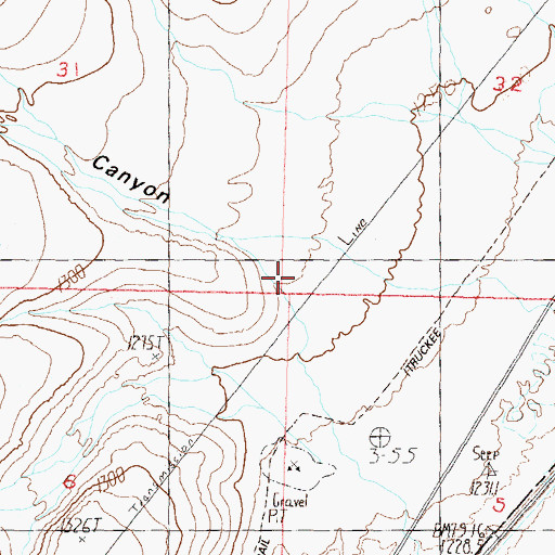 Topographic Map of Miry Place Canyon, NV