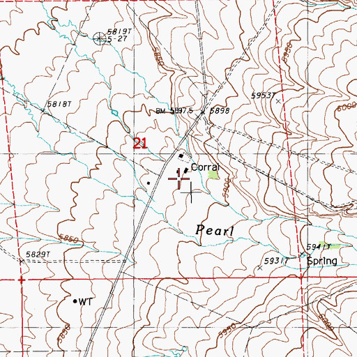 Topographic Map of Mitchell Ranch, NV