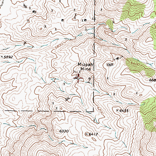 Topographic Map of Mizpah Mine, NV