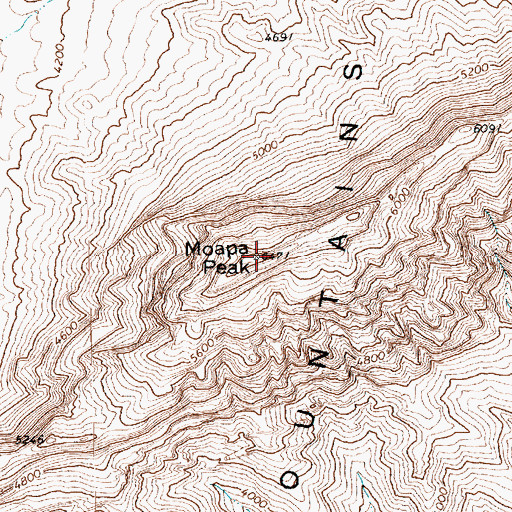 Topographic Map of Moapa Peak, NV