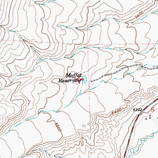 Topographic Map of Moffat Reservoir, NV