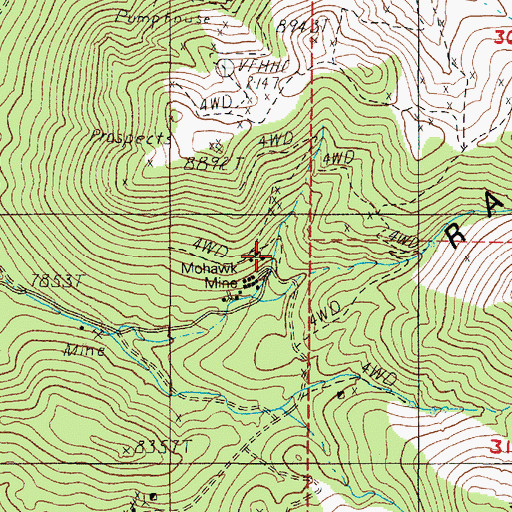 Topographic Map of Mohawk Mine, NV