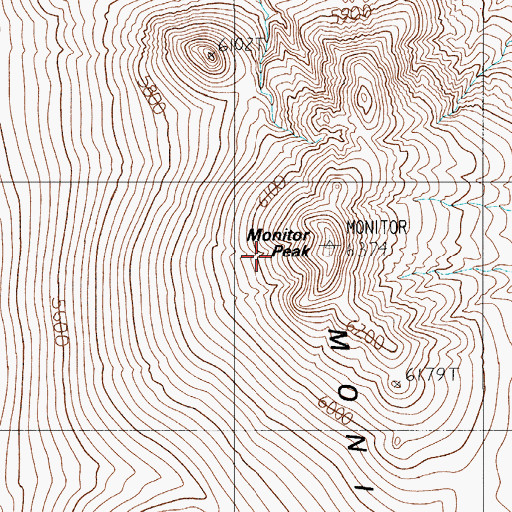 Topographic Map of Monitor Peak, NV