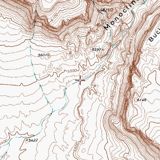 Topographic Map of Monocline Canyon, NV