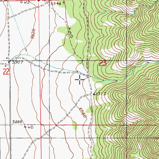 Topographic Map of Monroe Canyon, NV