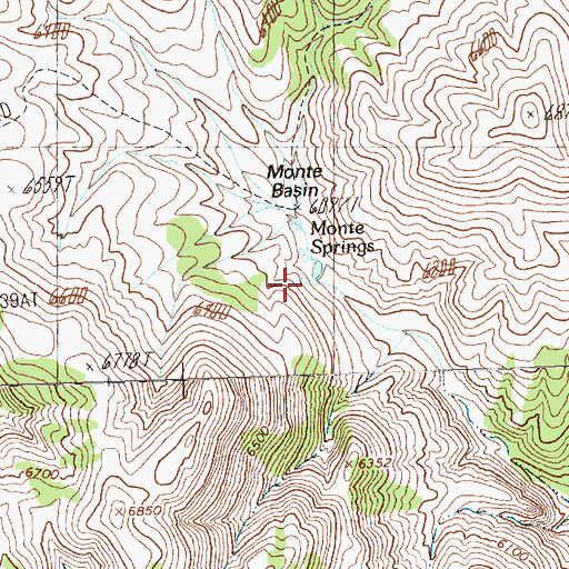 Topographic Map of Monte Springs, NV
