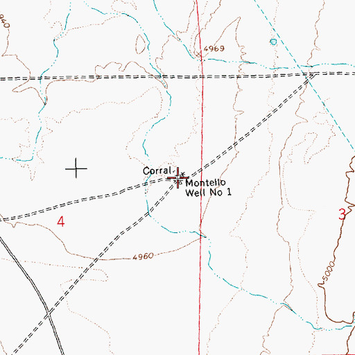 Topographic Map of Montello Well Number One, NV