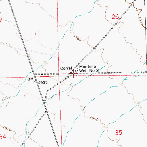 Topographic Map of Montello Well Number Two, NV