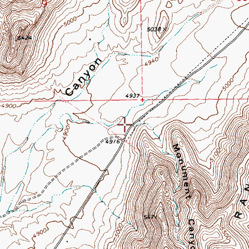 Topographic Map of Monument Canyon, NV