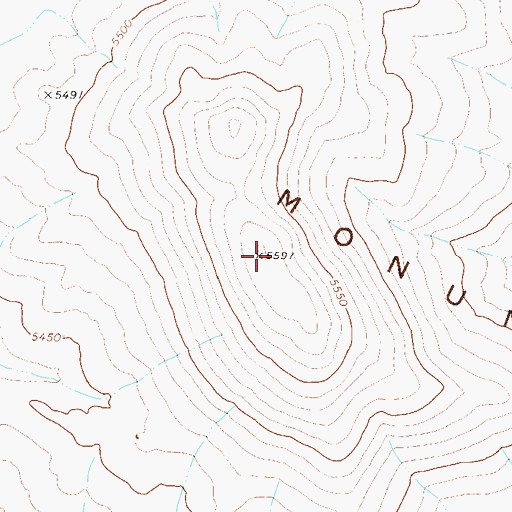Topographic Map of Monument Hills, NV