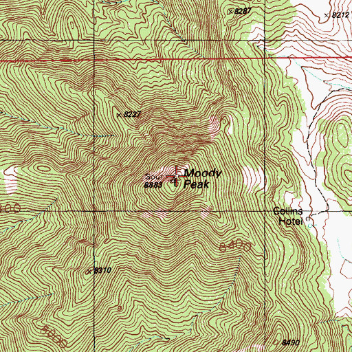 Topographic Map of Moody Peak, NV