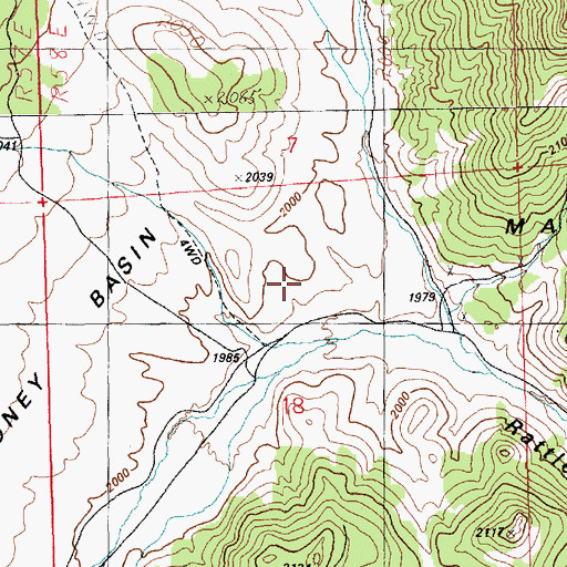 Topographic Map of Mooney Basin, NV