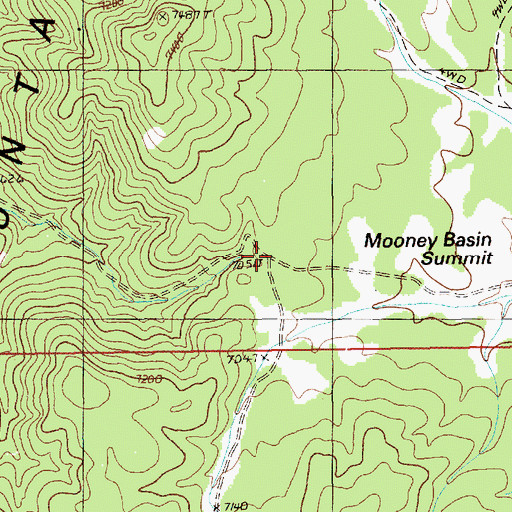 Topographic Map of Mooney Basin Summit, NV