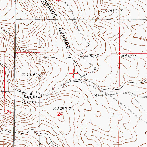 Topographic Map of Moonshine Canyon, NV