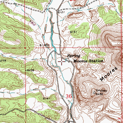 Topographic Map of Moores Station, NV