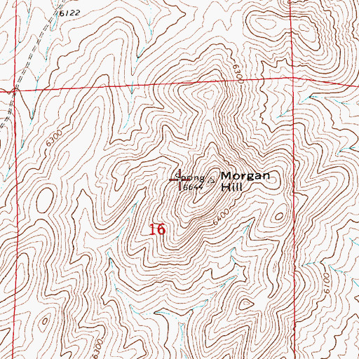 Topographic Map of Morgan Hill, NV