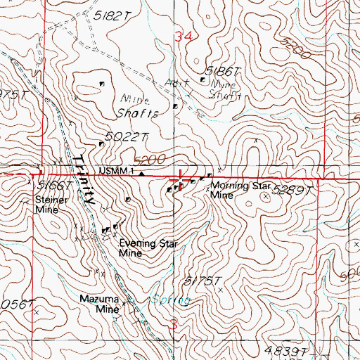 Topographic Map of Morning Star Mine, NV