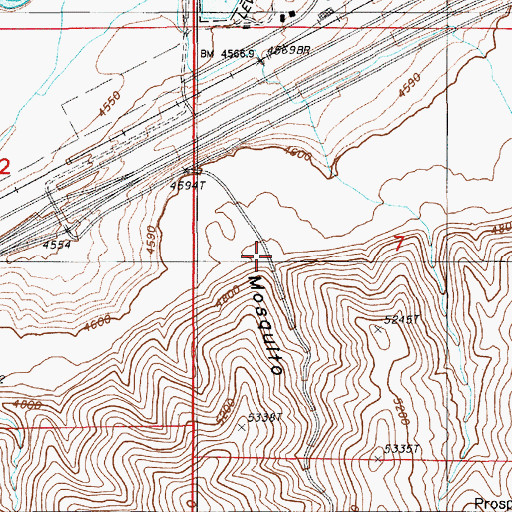 Topographic Map of Mosquito Canyon, NV