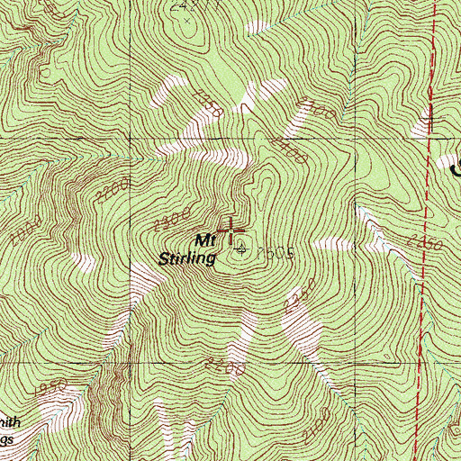 Topographic Map of Mount Stirling, NV
