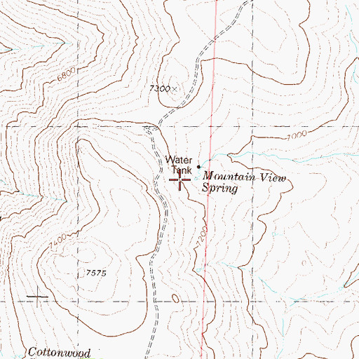 Topographic Map of Mountain View Spring, NV