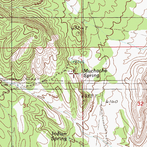Topographic Map of Muchacho Spring, NV