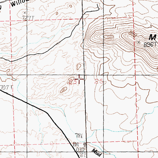 Topographic Map of Mud Hills, NV