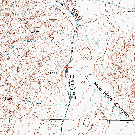 Topographic Map of Mud Hole Canyon, NV