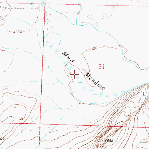 Topographic Map of Mud Meadow, NV