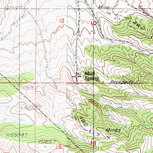 Topographic Map of Mud Spring, NV