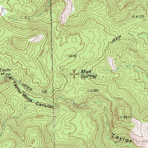 Topographic Map of Mud Spring, NV