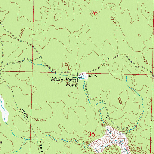 Topographic Map of Mule Point Pond, AZ