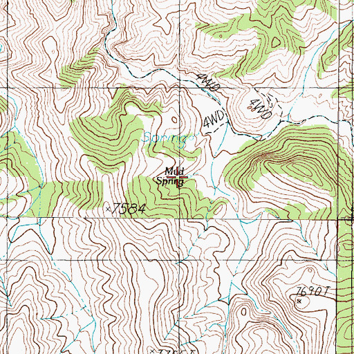 Topographic Map of Mud Spring, NV