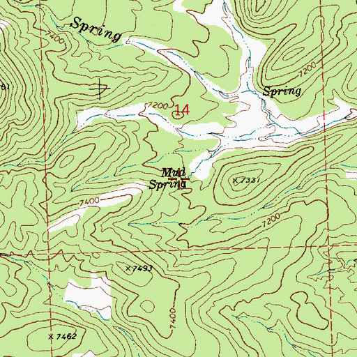 Topographic Map of Mud Spring, NV