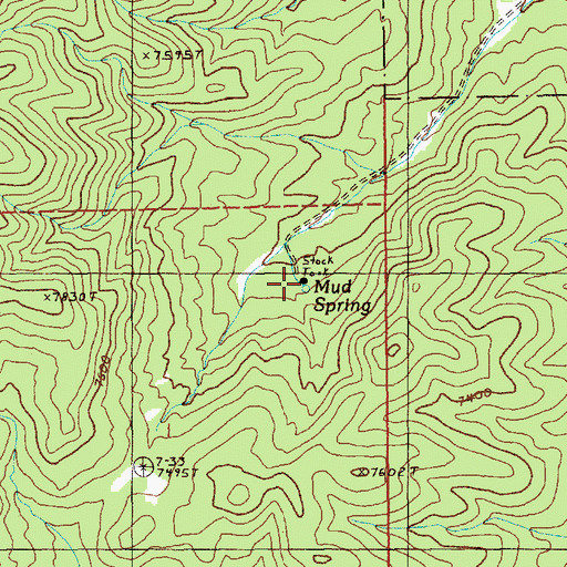 Topographic Map of Mud Spring, NV