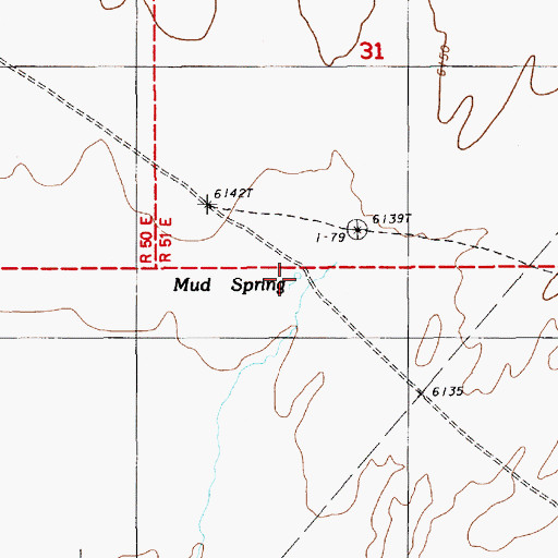 Topographic Map of Mud Spring, NV