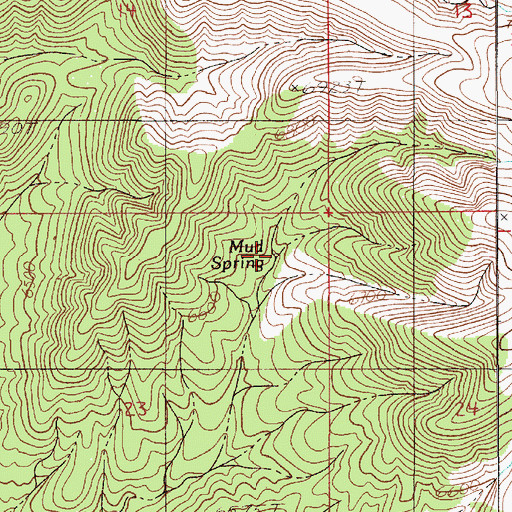 Topographic Map of Mud Spring, NV