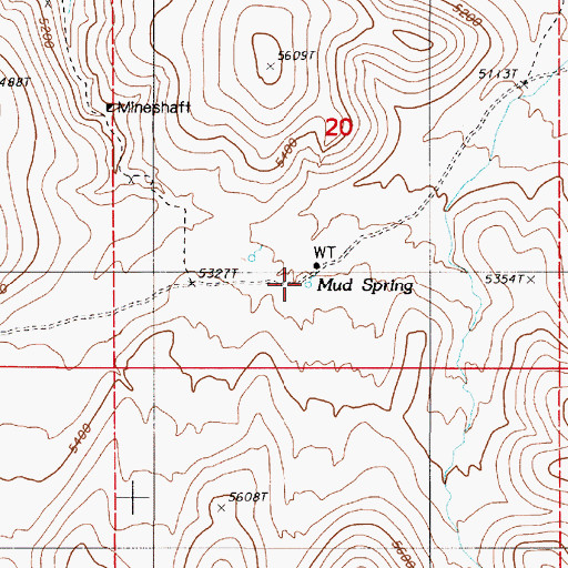 Topographic Map of Mud Spring, NV
