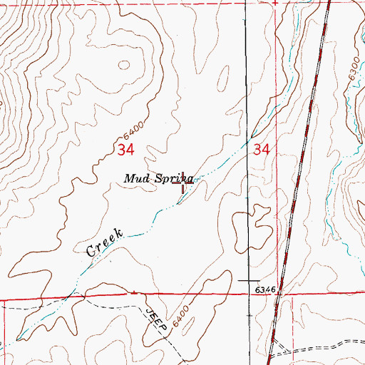 Topographic Map of Mud Spring, NV