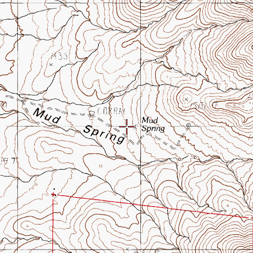 Topographic Map of Mud Spring, NV