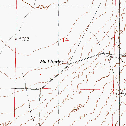 Topographic Map of Mud Spring, NV